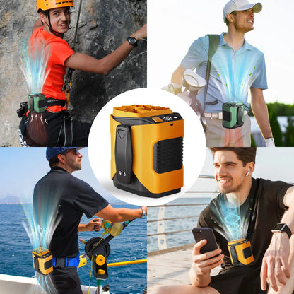 Upgrade Rechargeable Waist Fan with Power Bank