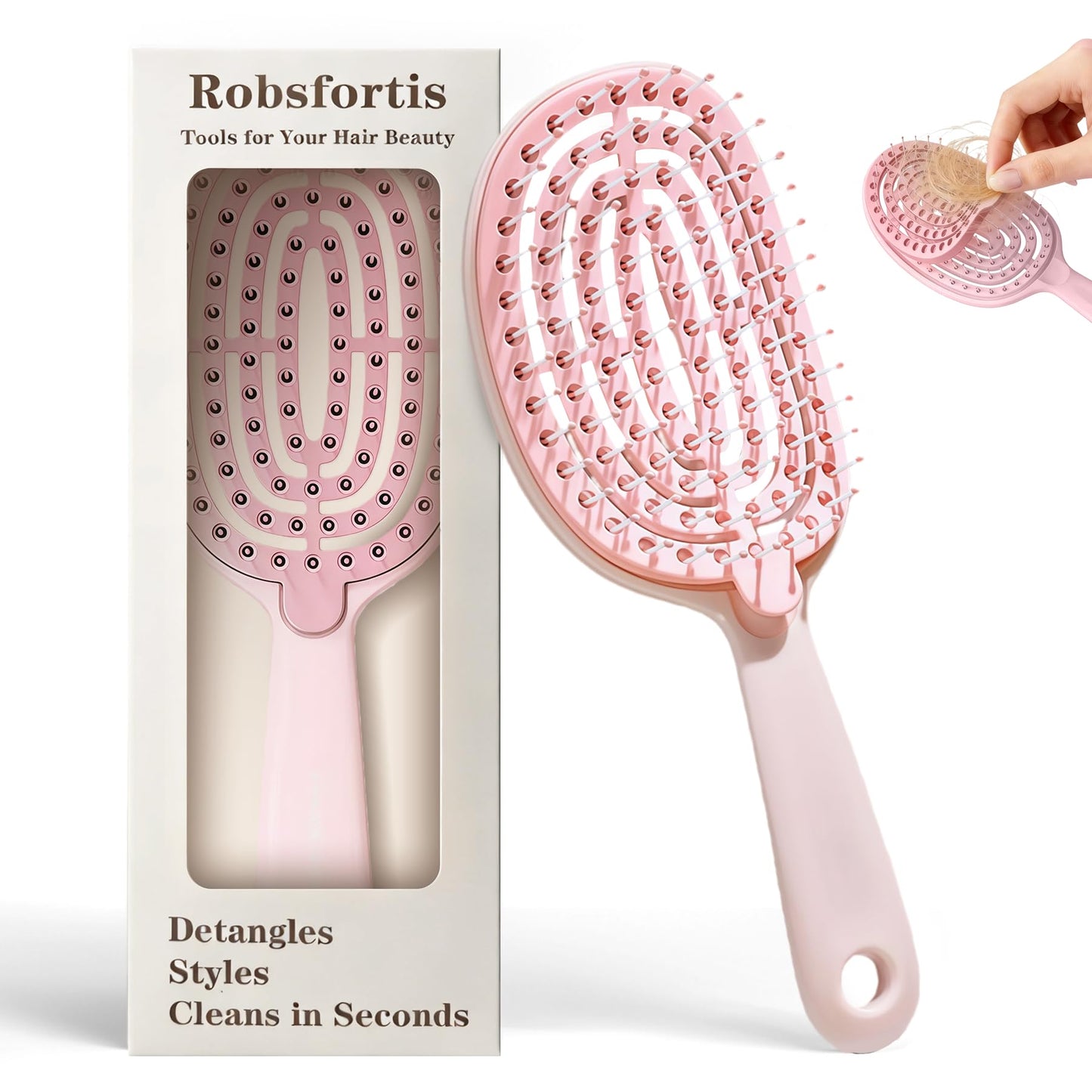 Self-Cleaning Anti-Tangle Brush