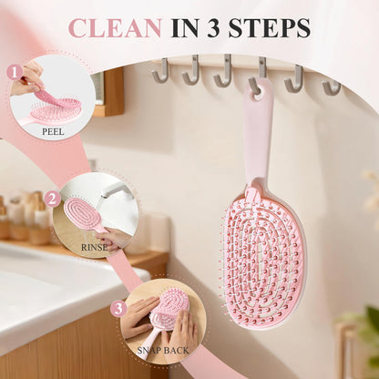 Self-Cleaning Anti-Tangle Brush