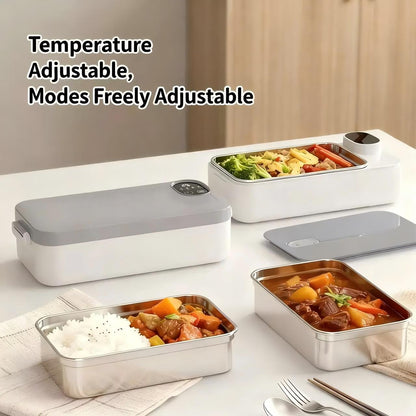 ✨ Portable Electric Lunch Box – Self-Heating, 7200mAh, 304 Stainless Steel 🔋
