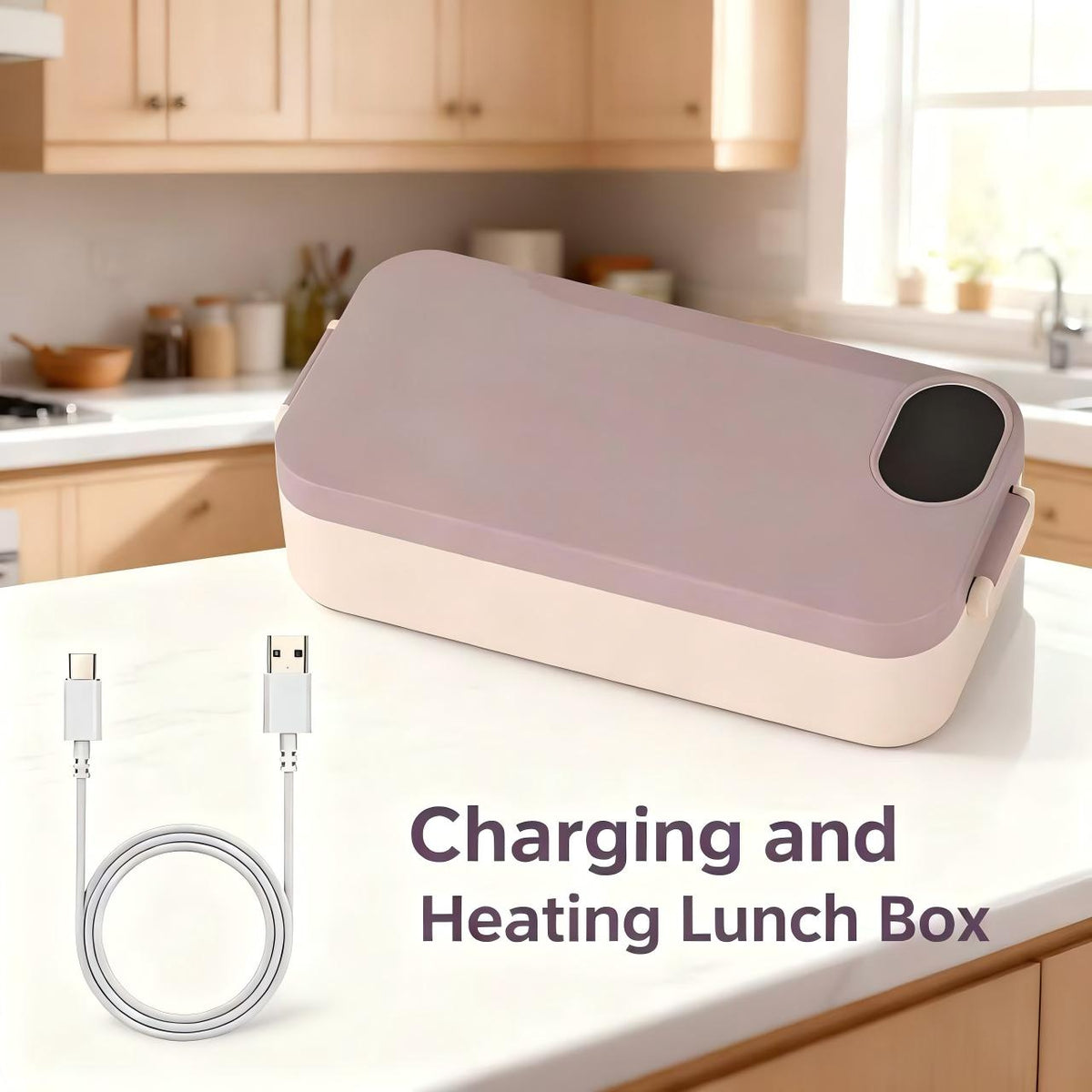 ✨ Portable Electric Lunch Box – Self-Heating, 7200mAh, 304 Stainless Steel 🔋