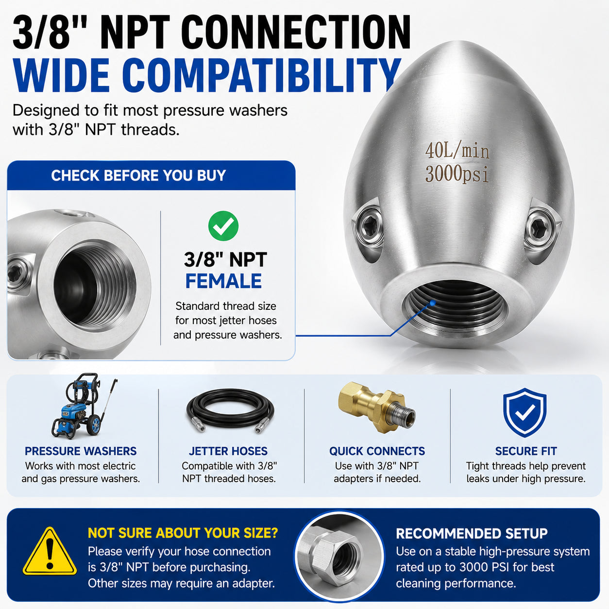 🔥 Professional Grade Sewer Jetter Nozzle ✨ Blast Away Stubborn Clogs & Clear Pipes in Seconds — Zero Plumber Fees! 🚿💪