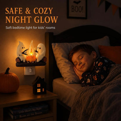 👻✨ Adorable Ghost Outlet Night Light — Light Up Your Spooky Season with Cuteness! 🎃