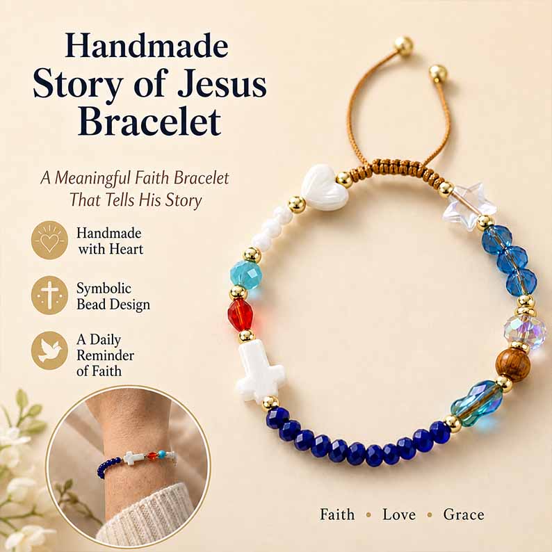 ✝️ Handmade Christian Gospel Beaded Bracelet – Inspirational Faith Story Jewelry Gift for Believers 💝