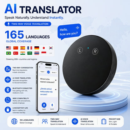 AI Pocket Translator – Real-Time Two-Way Voice Translation in 165+ Languages
