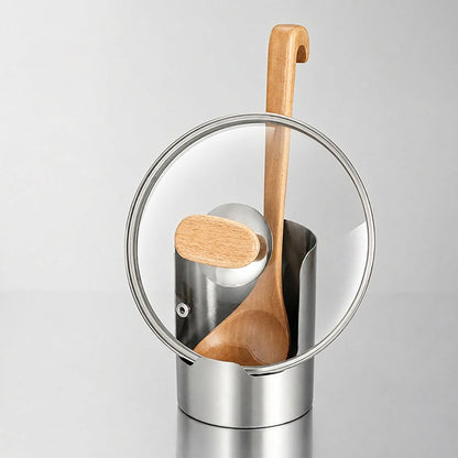 💡Stainless Steel Spoon Rest & Pot Lid Holder - Rust-Proof Drip Catcher for Stove Top
