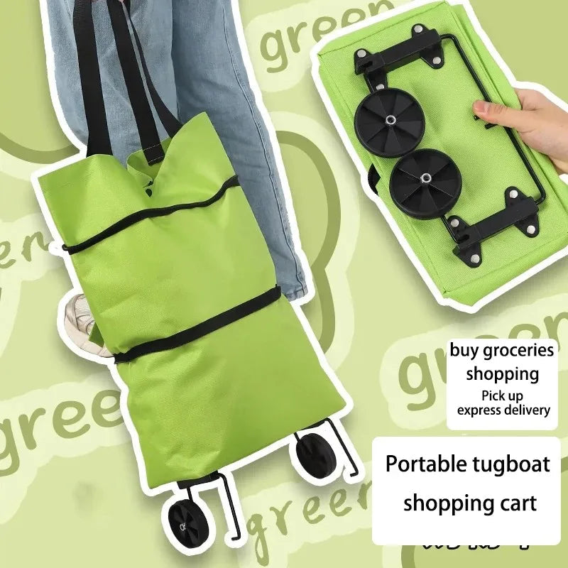 Foldable Rolling Grocery Bag🛒 Carry Less. Roll More. Shop Easier.