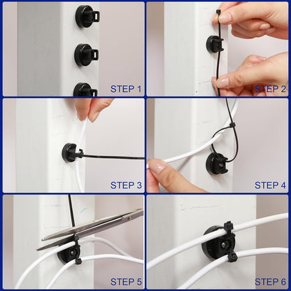 🔥🧲 12 Pack Heavy Duty Magnetic Zip Tie Mounts for Cable Management