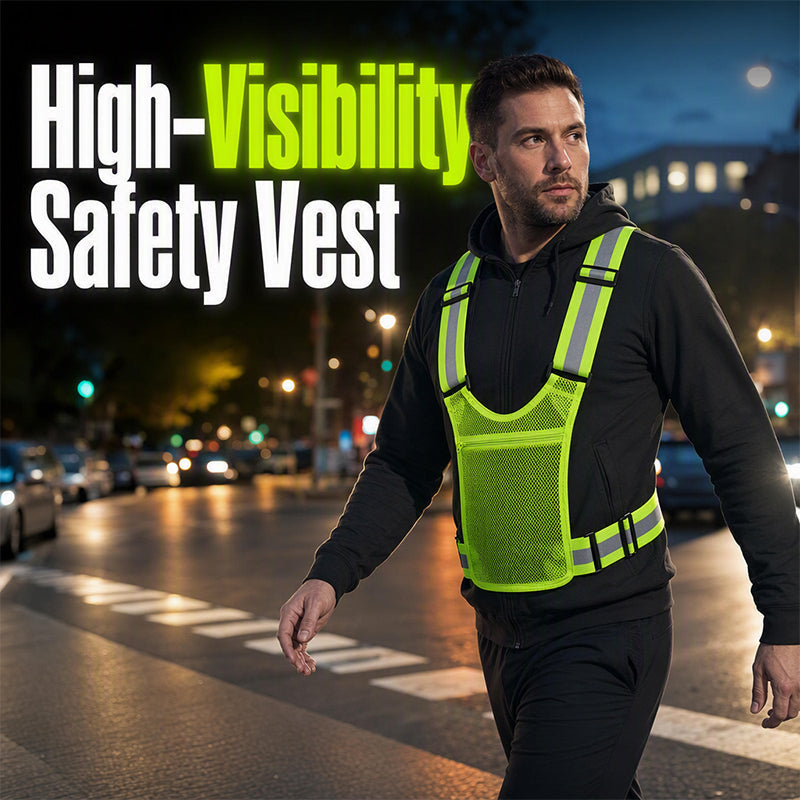 🦺✨ High-Visibility Reflective Vest – Practical Pocket, Comfortable Fit, and Total Safety for Day and Night Running 🌙🏃‍♂️