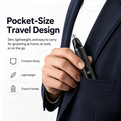 Professional LED Display Nose & Ear Trimmer, Painless Travel Gifts for Men Women.