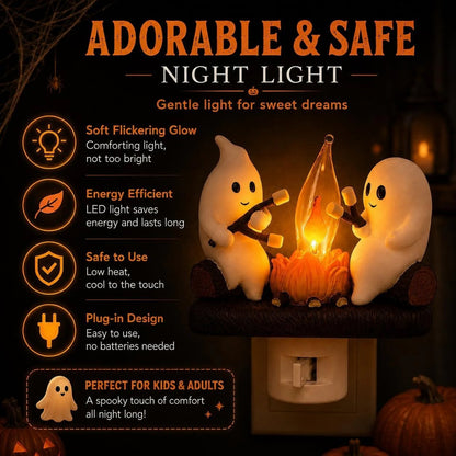 👻✨ Adorable Ghost Outlet Night Light — Light Up Your Spooky Season with Cuteness! 🎃