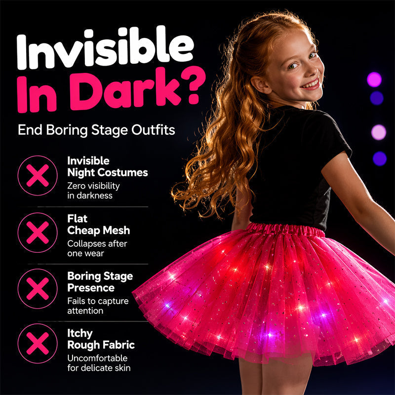 🎁LED Light Up Sequin Tutu Skirt Star Mesh Princess Skirt for Girls and Adults