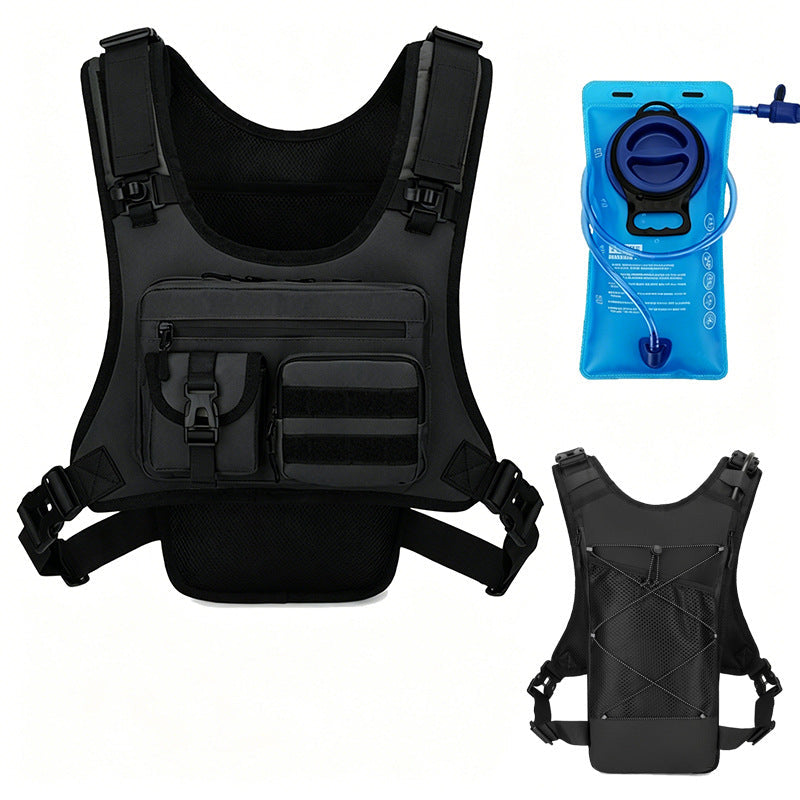 ✨Men’s 2L Tactical Hydration Running Vest – Lightweight Adjustable Chest Pack💧