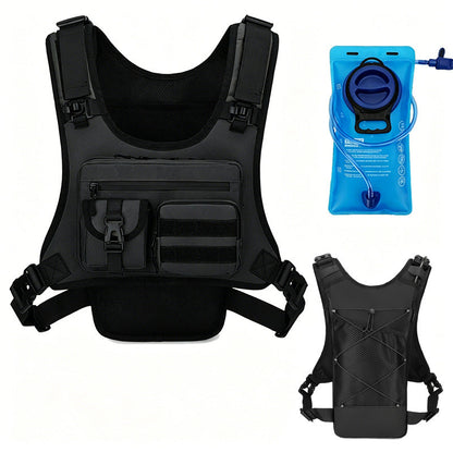 ✨Men’s 2L Tactical Hydration Running Vest – Lightweight Adjustable Chest Pack💧