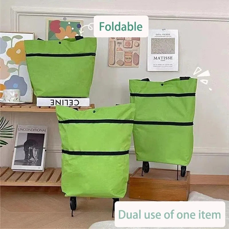 Foldable Rolling Grocery Bag🛒 Carry Less. Roll More. Shop Easier.