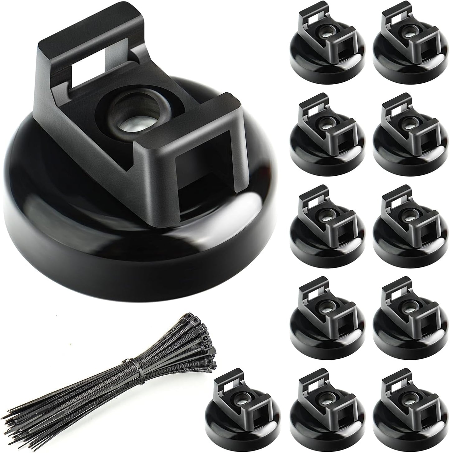 🔥🧲 12 Pack Heavy Duty Magnetic Zip Tie Mounts for Cable Management