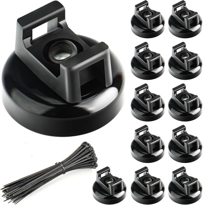 🔥🧲 12 Pack Heavy Duty Magnetic Zip Tie Mounts for Cable Management