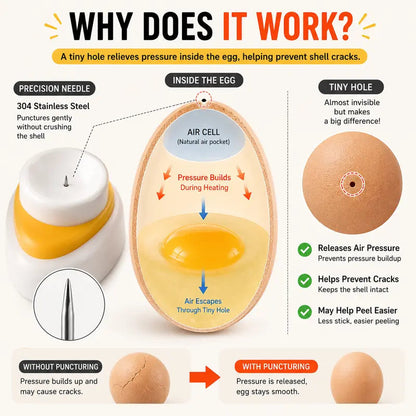 Egg Piercer – One-Press Stainless Steel Egg Pricker for Perfect Hard-Boiled Eggs
