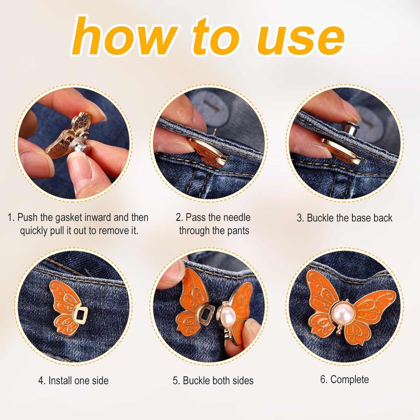 🔥8Pcs Butterfly-Designed Trouser Tightener for Jeans or Clothes