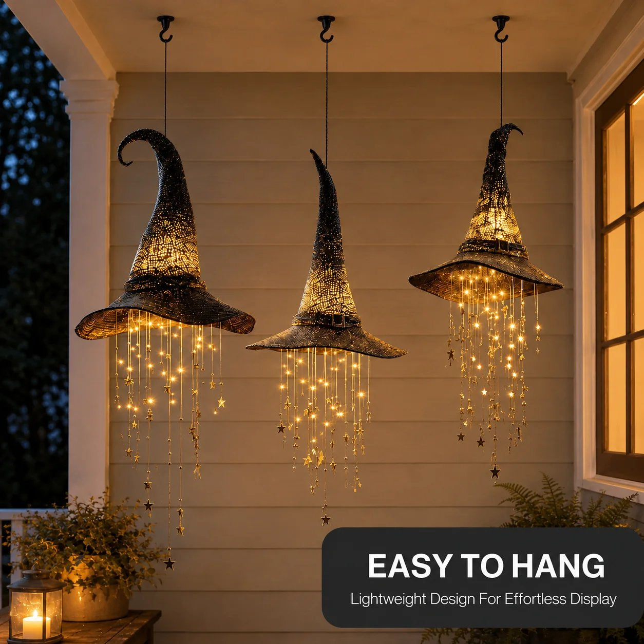 🍂 Lighted Witch Hat Hanging Chime Where Halloween Magic Meets Enchanted Glow
