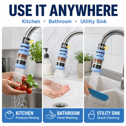 💧 Upgrade Your Faucet in Seconds – 360° Anti-Splash Filter Nozzle