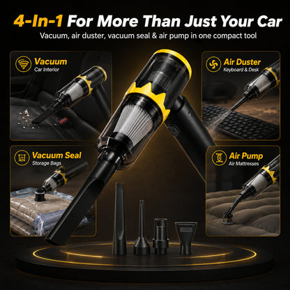 ✨ 4-in-1 Cordless Handheld Vacuum Handheld 120,000 RPM Hurricane Suction Power — Cleans up any stubborn trash in 3 seconds! 🌪️🚗