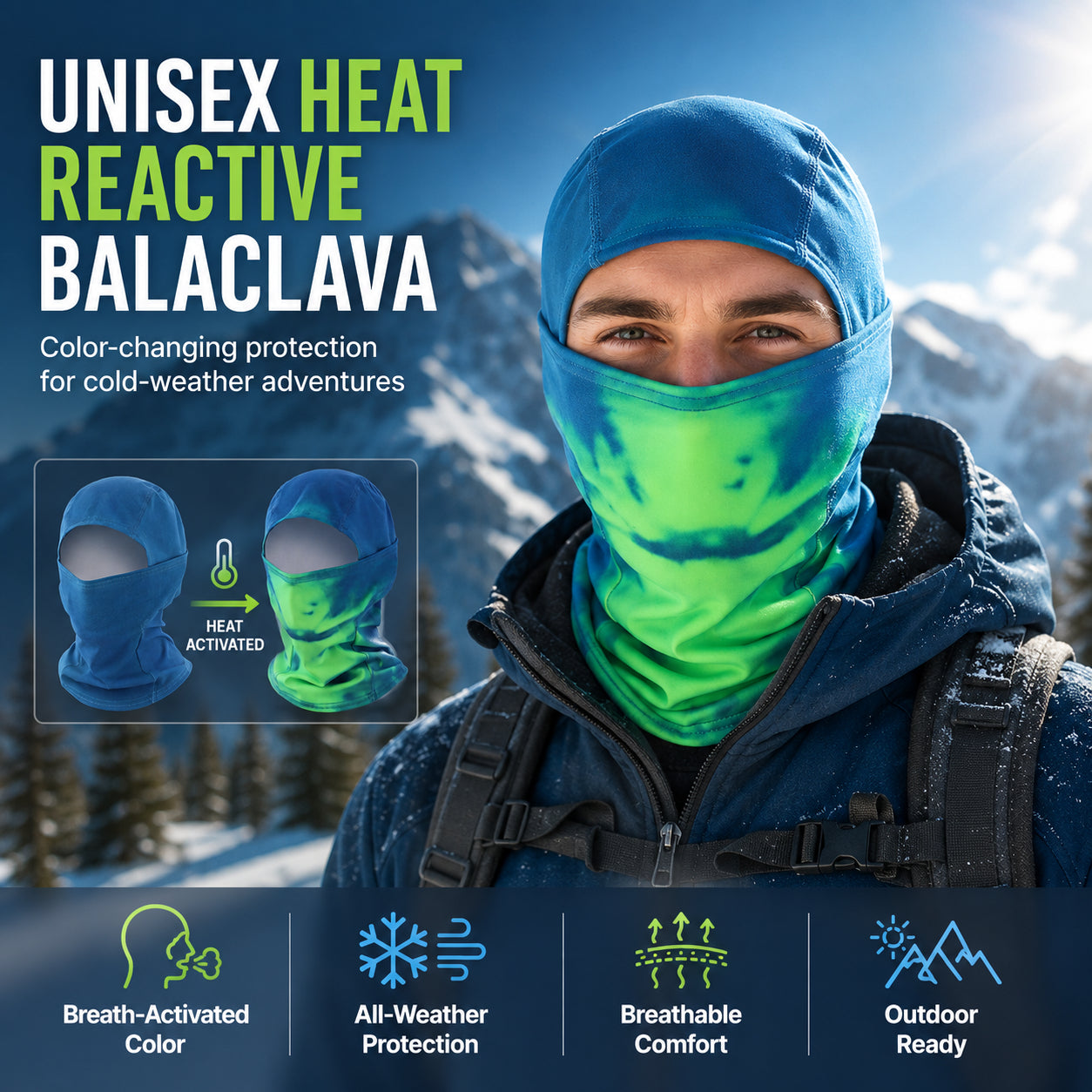 🔥Unisex Heat Reactive Balaclava,Temperature Sensitive Color Changing Mask