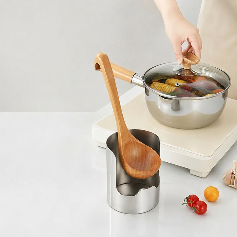 💡Stainless Steel Spoon Rest & Pot Lid Holder - Rust-Proof Drip Catcher for Stove Top