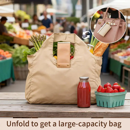💥Buy three get one free👜 Foldable Keychain Tote Bag ✨ | 🛍️ Portable Reusable Shopping Bag 💕 Compact, Lightweight & Easy to Carry 🔑