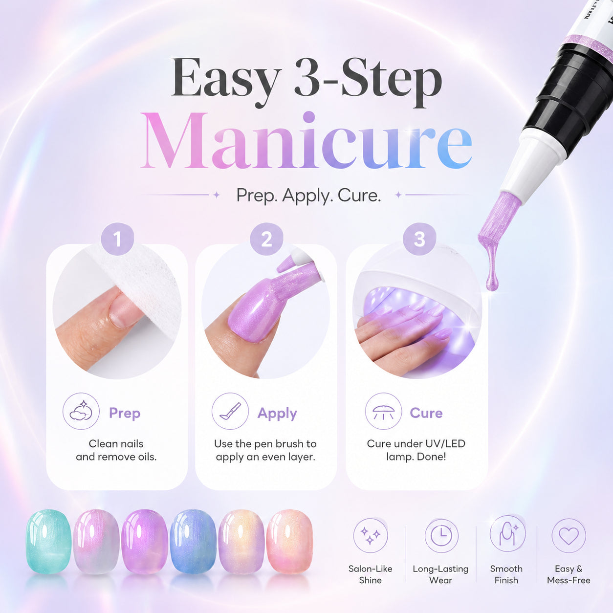 💅5-in-1 Aurora Gel Nail Pen – One-Step, No-Mess UV/LED Manicure