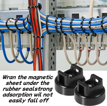 🔥🧲 12 Pack Heavy Duty Magnetic Zip Tie Mounts for Cable Management