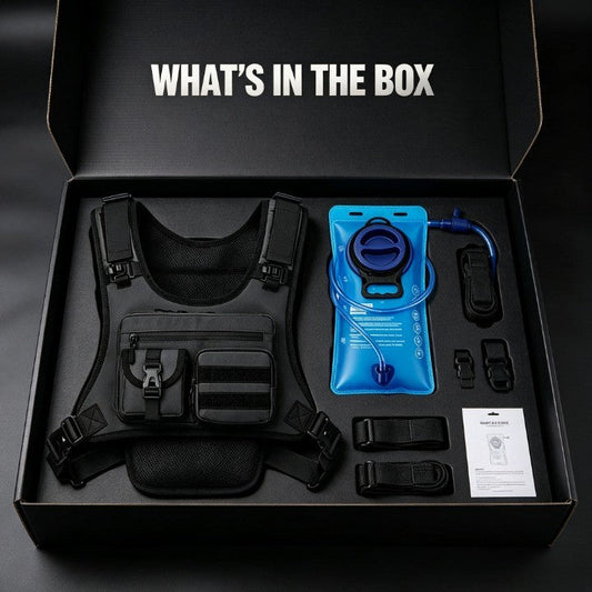 ✨Men’s 2L Tactical Hydration Running Vest – Lightweight Adjustable Chest Pack💧