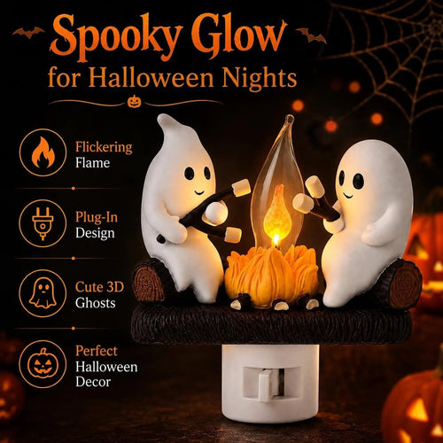 👻✨ Adorable Ghost Outlet Night Light — Light Up Your Spooky Season with Cuteness! 🎃