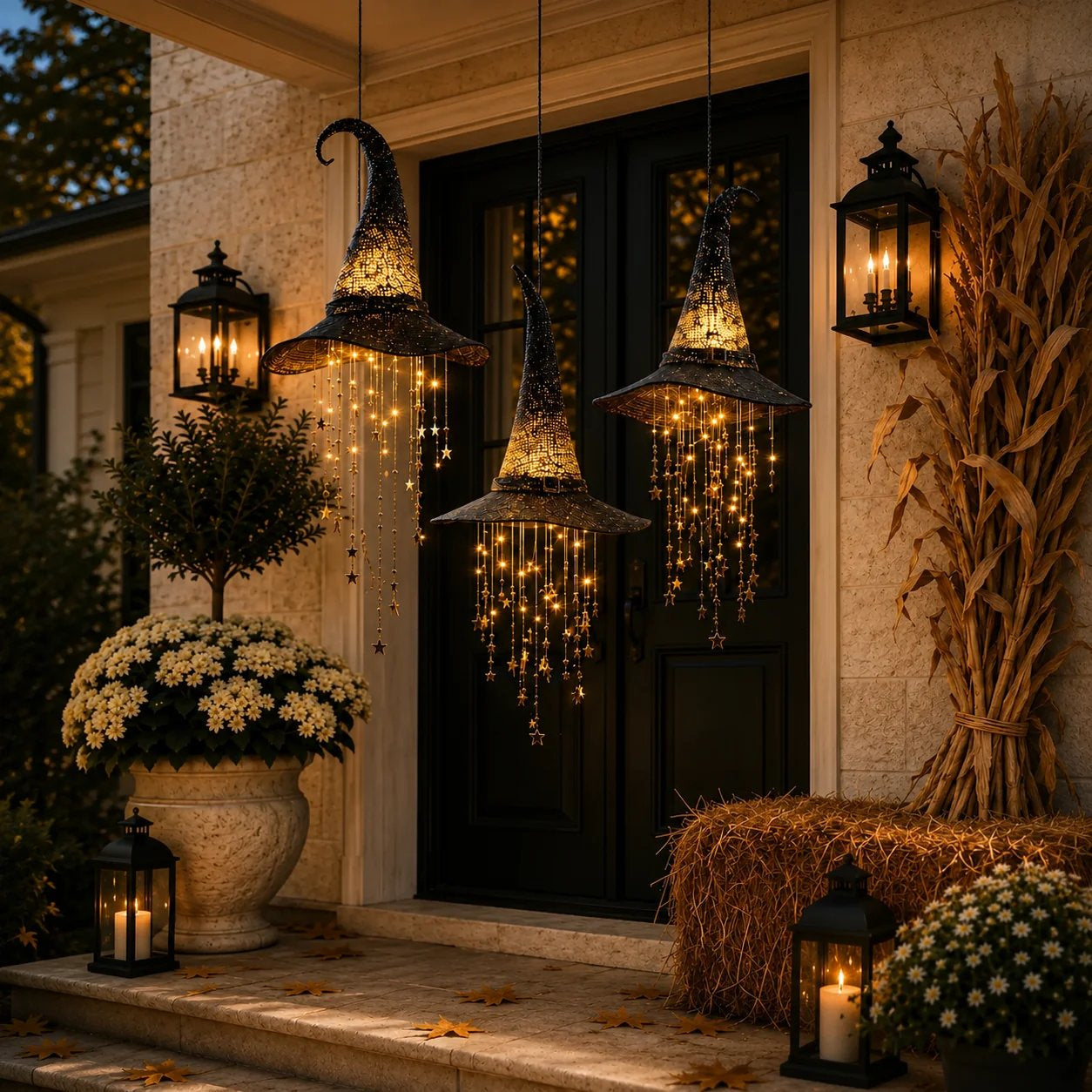 🍂 Lighted Witch Hat Hanging Chime Where Halloween Magic Meets Enchanted Glow