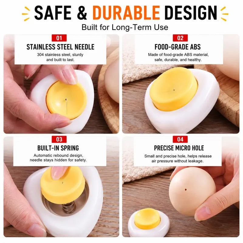 Egg Piercer – One-Press Stainless Steel Egg Pricker for Perfect Hard-Boiled Eggs