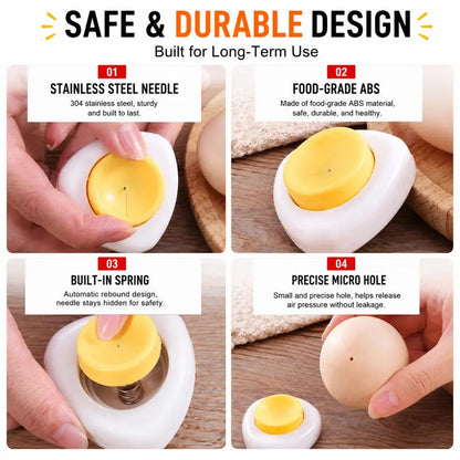Egg Piercer – One-Press Stainless Steel Egg Pricker for Perfect Hard-Boiled Eggs