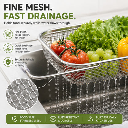 🥬Expandable Over-the-Sink Colander – Rinse, Drain & Prep Without the Mess
