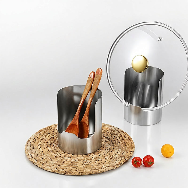 💡Stainless Steel Spoon Rest & Pot Lid Holder - Rust-Proof Drip Catcher for Stove Top