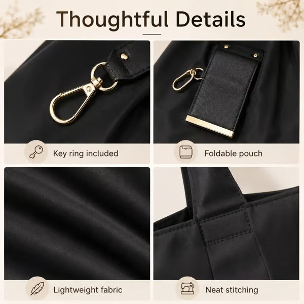 💥Buy three get one free👜 Foldable Keychain Tote Bag ✨ | 🛍️ Portable Reusable Shopping Bag 💕 Compact, Lightweight & Easy to Carry 🔑