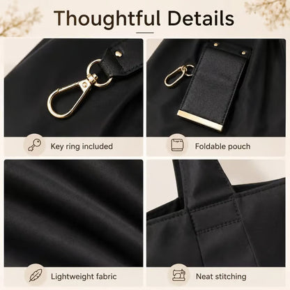 💥Buy three get one free👜 Foldable Keychain Tote Bag ✨ | 🛍️ Portable Reusable Shopping Bag 💕 Compact, Lightweight & Easy to Carry 🔑