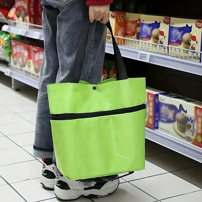 Foldable Rolling Grocery Bag🛒 Carry Less. Roll More. Shop Easier.