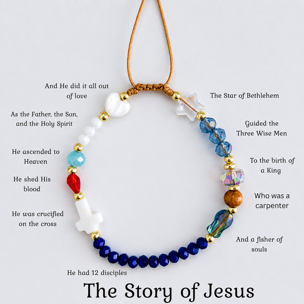 ✝️ Handmade Christian Gospel Beaded Bracelet – Inspirational Faith Story Jewelry Gift for Believers 💝