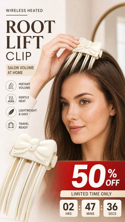Wireless Heated Volumizing Root Lift Clip - Salon Crown Volume Styling Tool for Fine Flat Hair