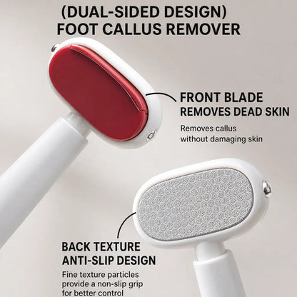 🦶 Smooth Heels Fast ✨ Dual-Sided Foot Callus Remover with Replaceable Stainless Steel Blade