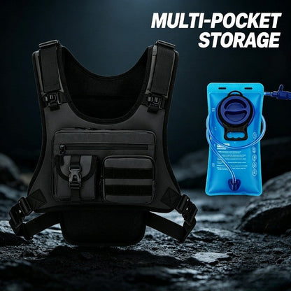 ✨Men’s 2L Tactical Hydration Running Vest – Lightweight Adjustable Chest Pack💧