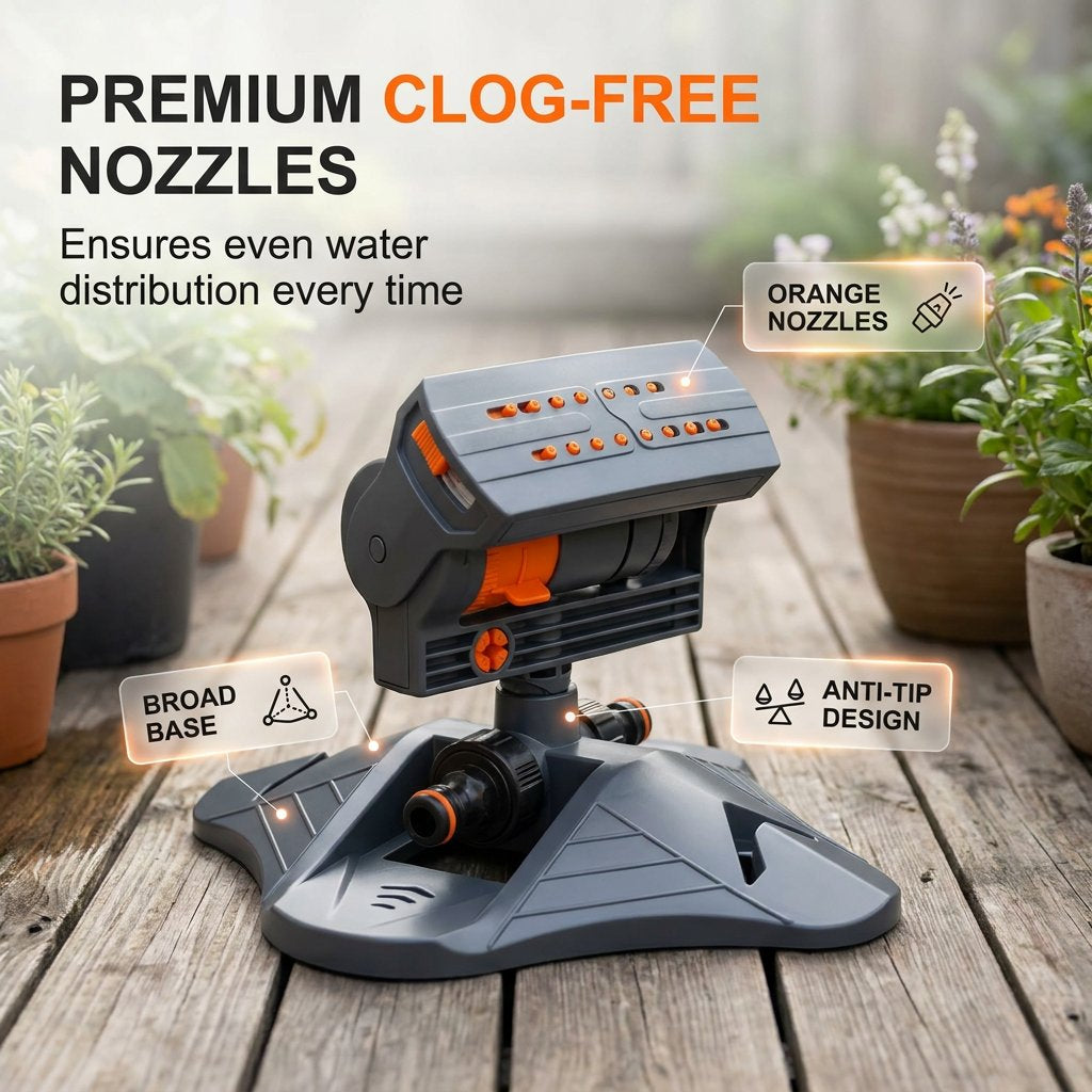 🌱 Adjustable Oscillating Sprinkler - Wide Coverage