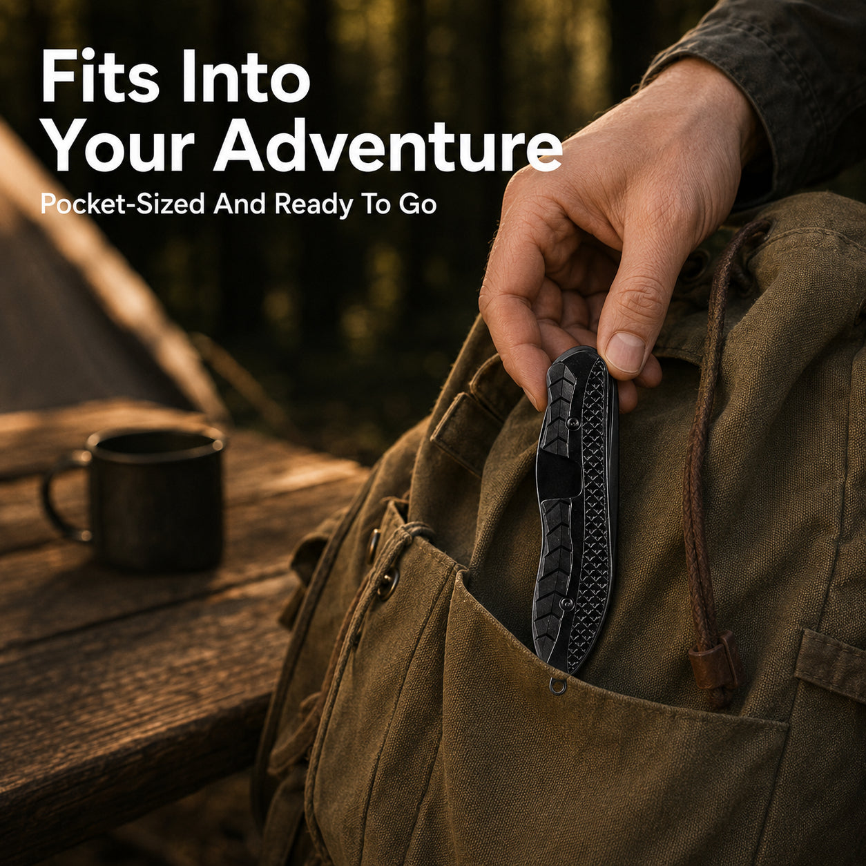 Folding Knife with Fork &amp; Spoon Set-The Ultimate Outdoor Dining Tool for camping &amp; Adventure