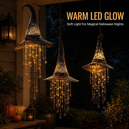 🍂 Lighted Witch Hat Hanging Chime Where Halloween Magic Meets Enchanted Glow