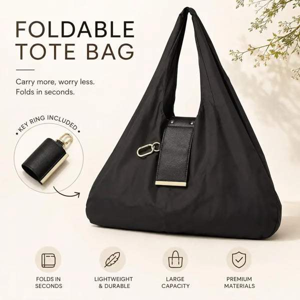 💥Buy three get one free👜 Foldable Keychain Tote Bag ✨ | 🛍️ Portable Reusable Shopping Bag 💕 Compact, Lightweight & Easy to Carry 🔑