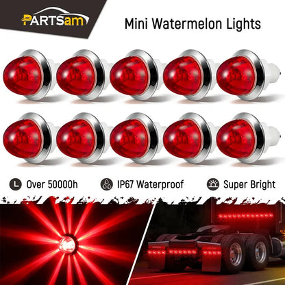 LED Watermelon Side Marker Lights 12V-24V Truck Trailer